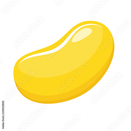 Yellow jelly bean illustration