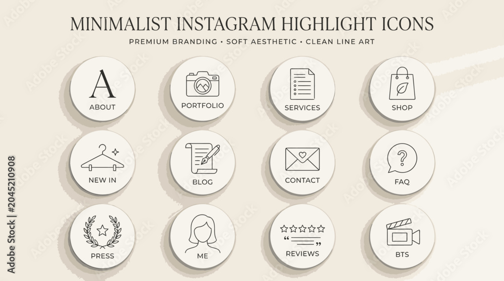 Fototapeta premium Minimalist social media icons set.