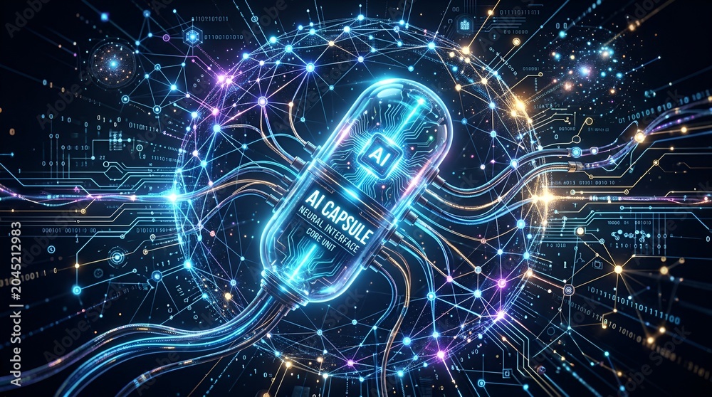 Fototapeta premium AI Capsule Future Technology