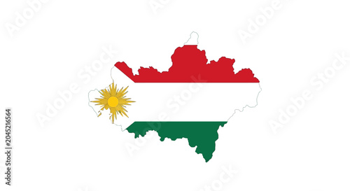 Bild auf Leinwand Kurdistan flag map symbol icon.