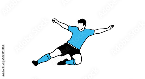 Soccer player celebrating goal with dynamic pose.