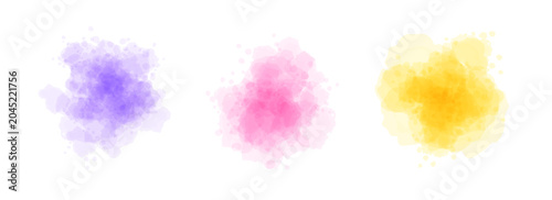 Принти на полотні Purple pink yellow watercolor spot set