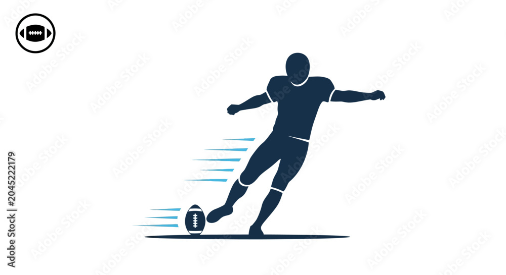 Fototapeta premium Soccer player kicking ball with motion lines.