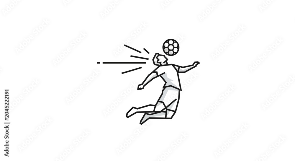 Fototapeta premium Man playing soccer with motion lines.