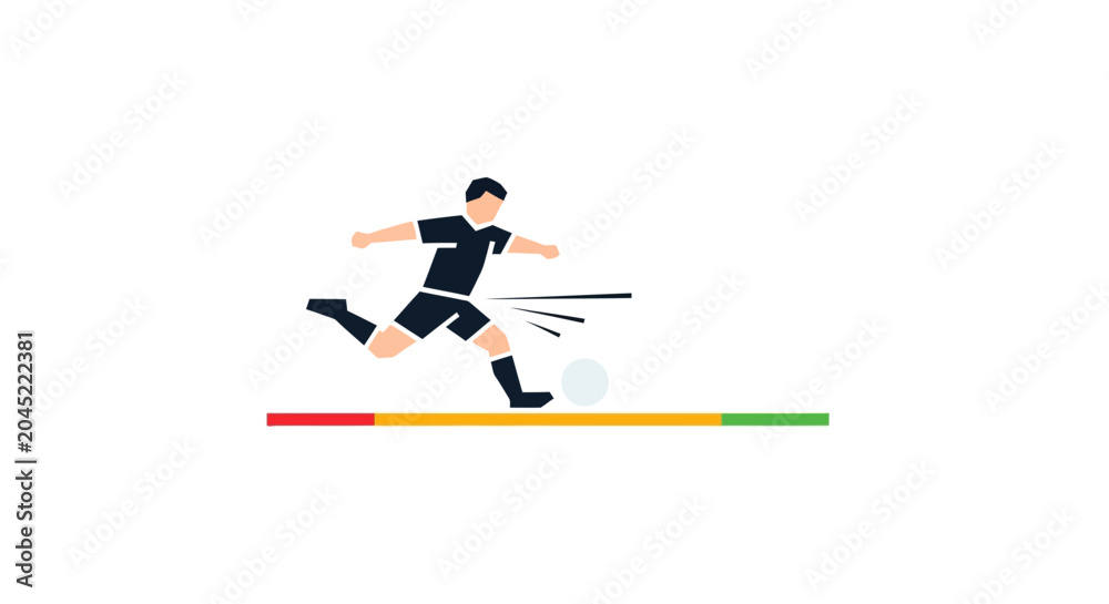 Fototapeta premium Soccer player kicking a ball in motion.