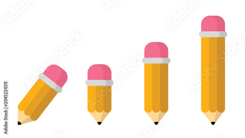 pencil icon illustration set for education and stationary