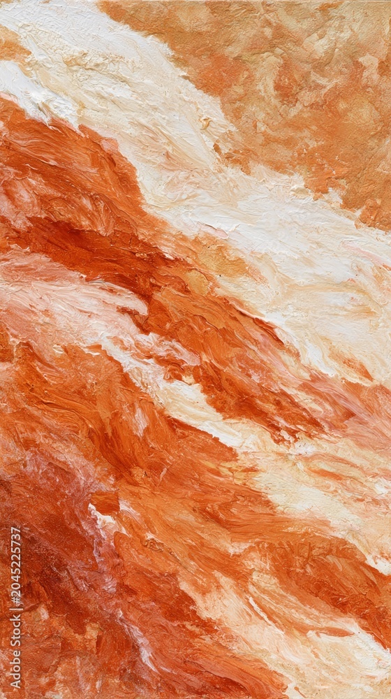 Obraz premium Heavily textured warm earthy abstract painting background with dynamic brushstrokes for design wallpaper or poster
