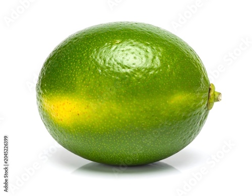 Ultra-realistic studio of fresh calamansi fruit, single whole fruit shown white background