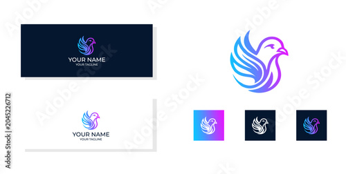 abstract simple clean dove logo