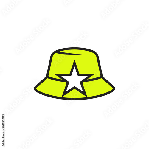 Yellow Bucket Hat with Star.