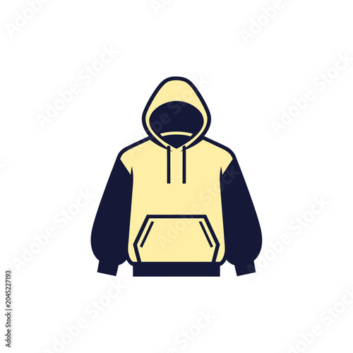 Yellow and black hooded sweatshirt front.
