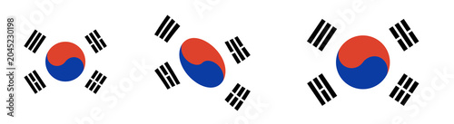 Cuadro en lienzo South Korea flags set