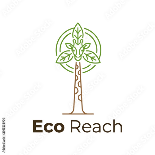 Eco Reach brand logo featuring stylized green tree illustration with minimalist design and clean typography