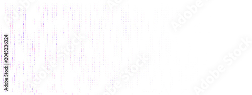 Cuadro en lienzo Abstract Digital Background with Falling Binary Code Streams in Purple and Pink