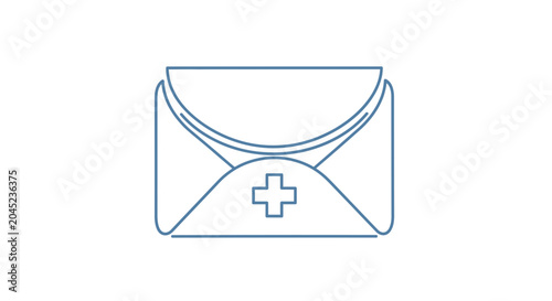 Medical Envelope with Cross Symbol.