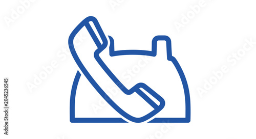Fotografie Blue Telephone Icon Closeup View.