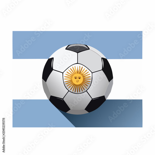 Argentina Soccer Ball with National Flag Vector Illustration.