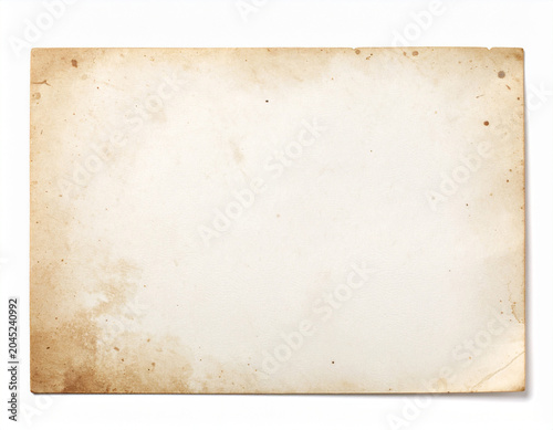 アンティークな風合いの古い紙の背景テクスチャ / Vintage old paper texture background with stains