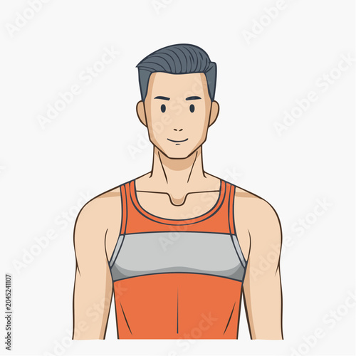 Illustration of a young man in athletic wear