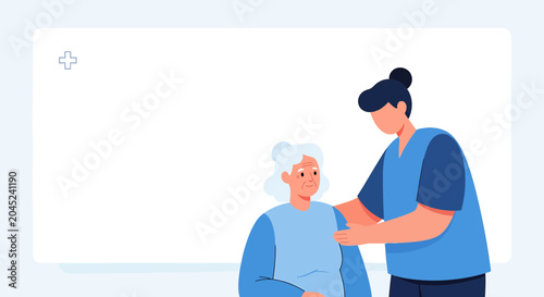 Nurse helping elderly woman with vaccination, healthcare concept, medical assistance