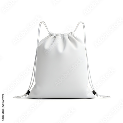 Minimalist gray backpack with two shoulder straps isolated on white background