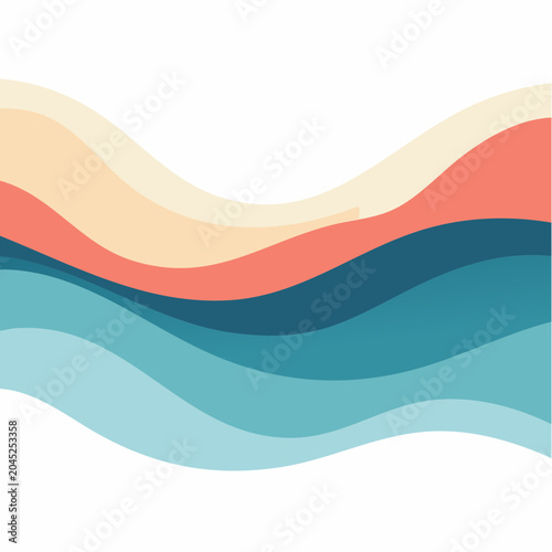 Abstract Wavy Layers of Color