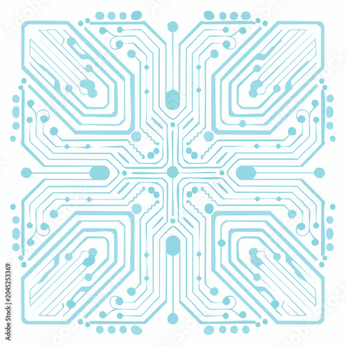 Abstract Blue Circuit Board Pattern