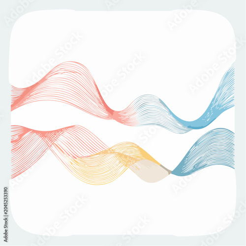 Abstract Wavy Lines with Soft Colors