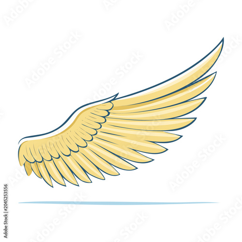 Golden Angel Wing Illustration