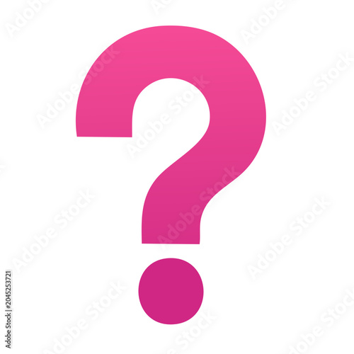 Pink question mark icon on white background