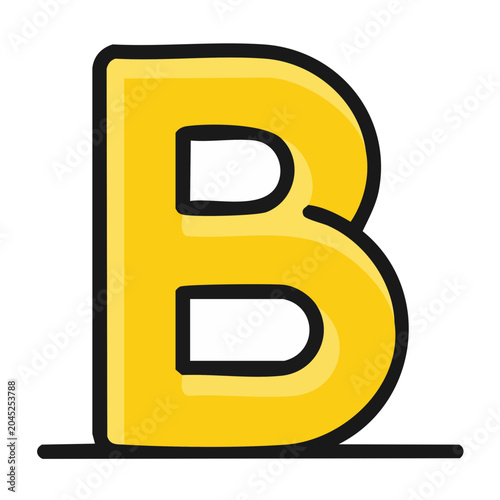 Yellow Letter B Icon