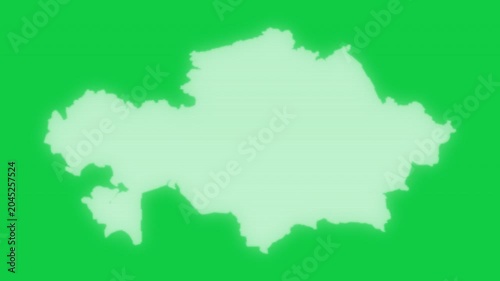 Kazakhstan VHS old screen effect map pop animation green background