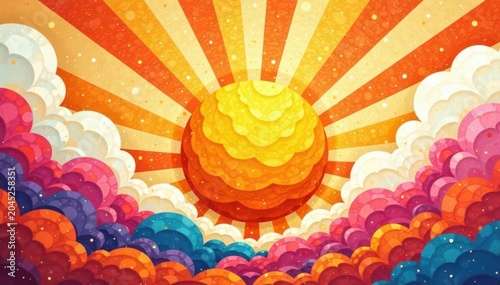 Abstract sunburst pattern, minimalist boho sun print , celestial, yellow