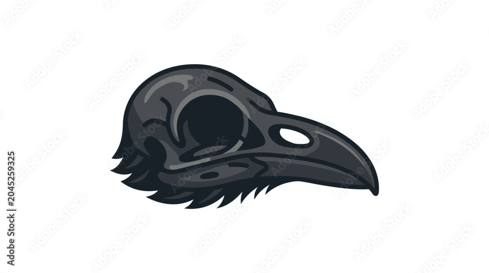 Fototapeta premium Carrion bird skull vector illustration isolated on white background