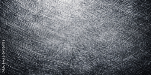 Bilde på lerret Brushed scratched steel metal texture background, industrial metallic surface, d