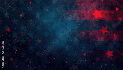 Dark, gritty stars and stripes, faded grunge effect, gritty, illustration, worn