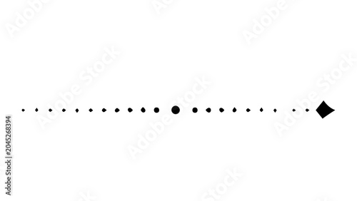 Minimalist Decorative Dotted Line Divider with Diamond Shape End for Graphic Design