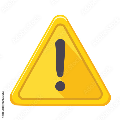 Yellow warning triangle with exclamation mark