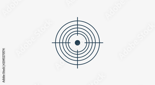 Tableau sur toile Minimalist bullseye target icon for precision and focus concepts