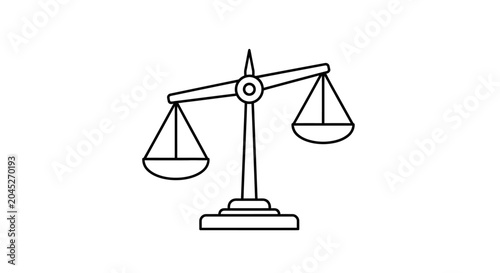 Photos Justice balance scale icon symbol on white background