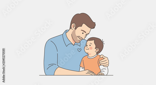 Принти на полотні Father and son share affectionate moment.