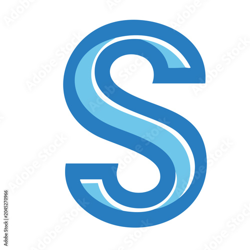 Blue Letter S Icon