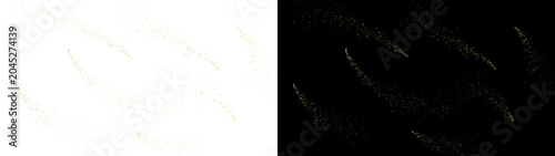 Canvastavla PNG image of Abstract golden glitter dust trails arranged in elegant flowing cur