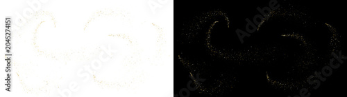 PNG image of Elegant golden dust particles swirling in artistic curves creating a magical shimmering effect for festive celebrations on transparent background
