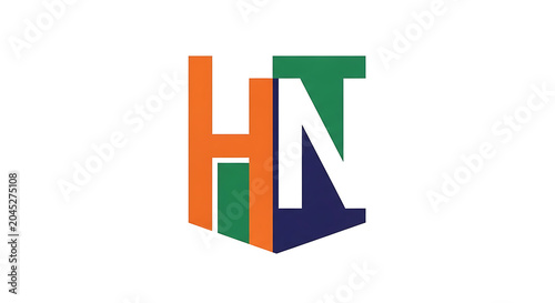 Modern graphic emblem combining letters H and N within a stylized shield, creating a distinct and strong visual identity for corporate branding and design solutions