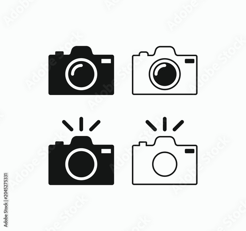 Valokuva Minimalist camera icons in two styles