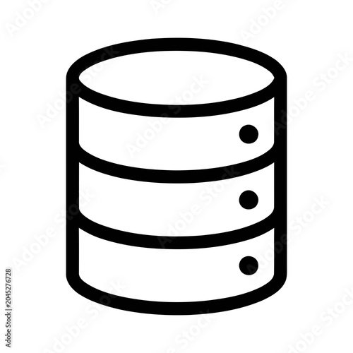 Quadro su tela Black Outline Stacked Cylinder Database Icon Symbol