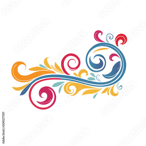 Colorful floral swirl decoration