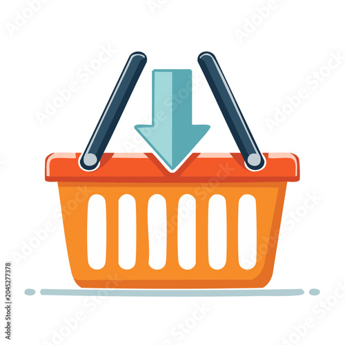 Shopping basket with an arrow icon