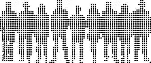 Halftone illustration of a group of people